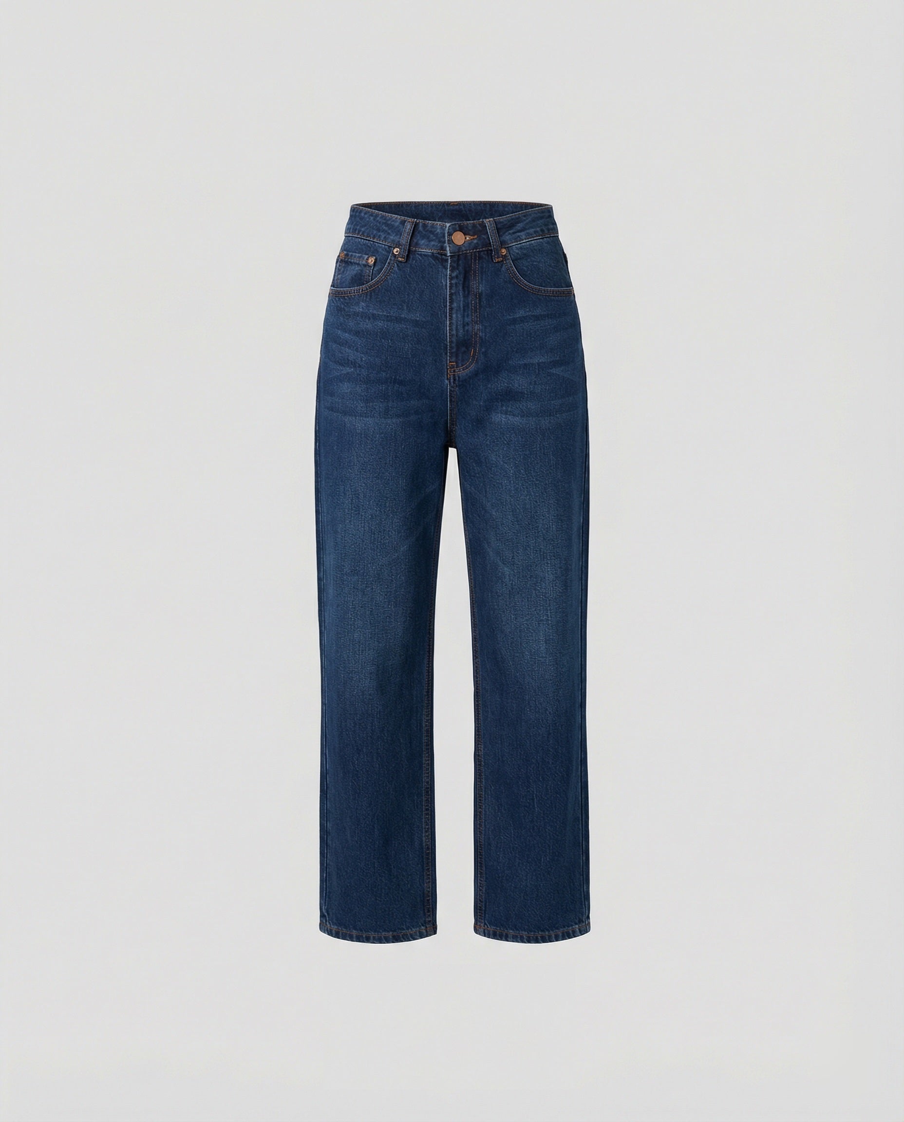 Blaue Vintage Denim Jeans High Waist Gerade Hose