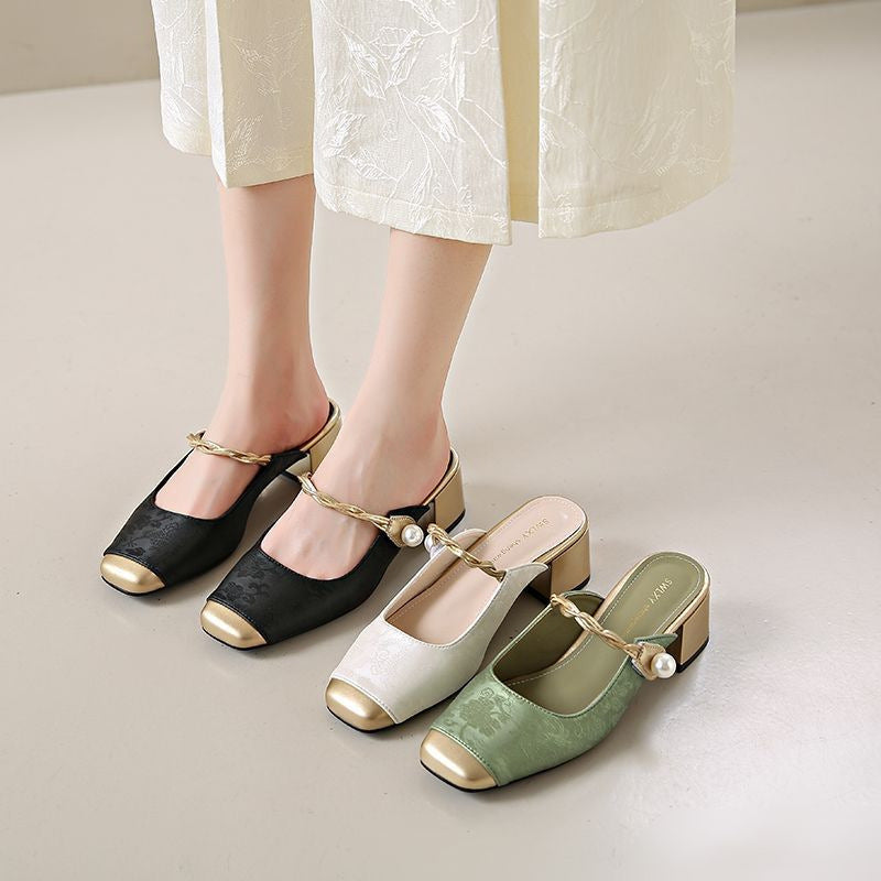 Damen Elegante Slingback-Pumps mit geschwungenem Design und luxuriösen Akzenten R&B