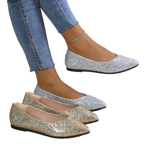 Damen Glitzernde Ballerinas mit spitzem Zehenbereich R&B