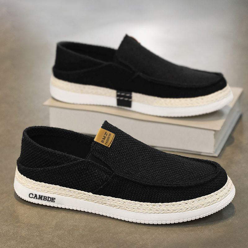 Damen Bequeme Slip-On Freizeitschuhe mit Strohborten und atmungsaktivem Obermaterial R&B