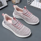 Damen nan gestrickte Slip-On-Sneaker mit elastischer Schnürung, gepolsterter Innenfütterung und dämpfender Profilsohle R&B