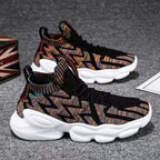 Damen Hochgeschnittene Sport Sneakers mit elastischer Strickpartie