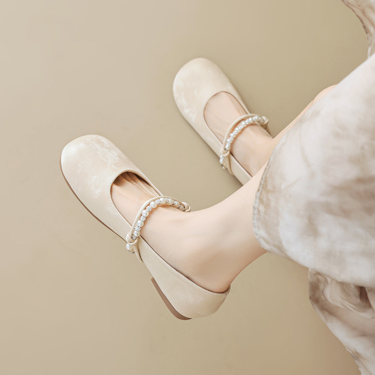 Damen Ballerinas mit eleganter Perlenapplikation