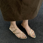 Damen Glamouröse Riemchen-Sandalen mit elegantem Metallic-Finish R&B