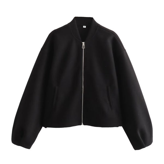 Damen lässige Bomberjacke mit praktischen Taschen und modernem Schnitt R&B