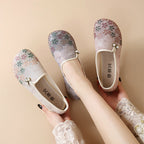Damen Bequeme und modische Ballerinas mit feinem Blumenmuster R&B