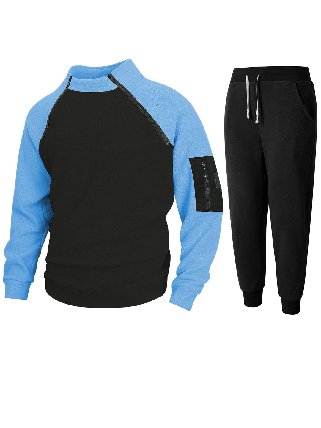 Herren Sportliches Oberteil mit funktionalem Reißverschluss und komfortabler Jogginghose R&B