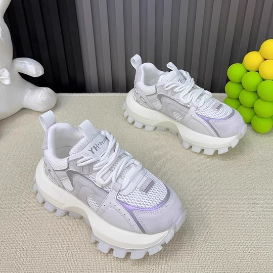 Damen Chunky Sneakers mit atmungsaktiver Mesh-Oberfläche und rutschfester Profilsohle R&B