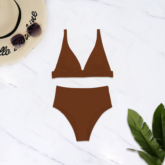 Damen Hochgeschnittener Bikini mit tiefem V-Ausschnitt R&B