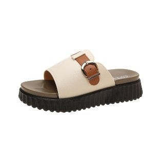 Damen komfortable Slides mit modischem Schnallen-Design R&B