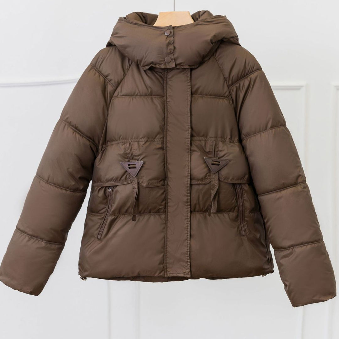 Damen Ultraleichte Pufferjacke mit verstellbarem Kapuzenkragen und praktischen Reißverschlusstaschen R&B