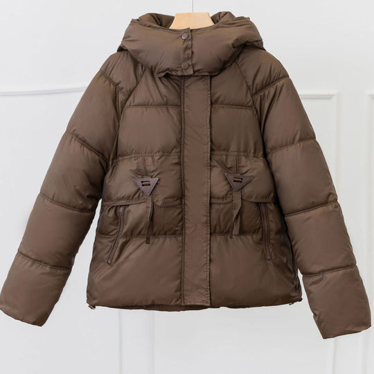 Damen Ultraleichte Pufferjacke mit verstellbarem Kapuzenkragen und praktischen Reißverschlusstaschen R&B