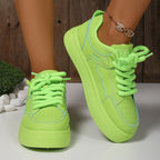 Damen Sneaker mit modischem Plateau und hochwertigen Schnürsenkeln R&B