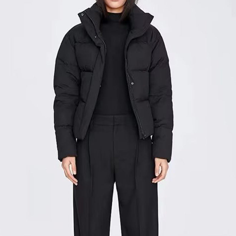 Damen gestepptes Winterjacke mit hohem Kragen und Seitentaschen R&B