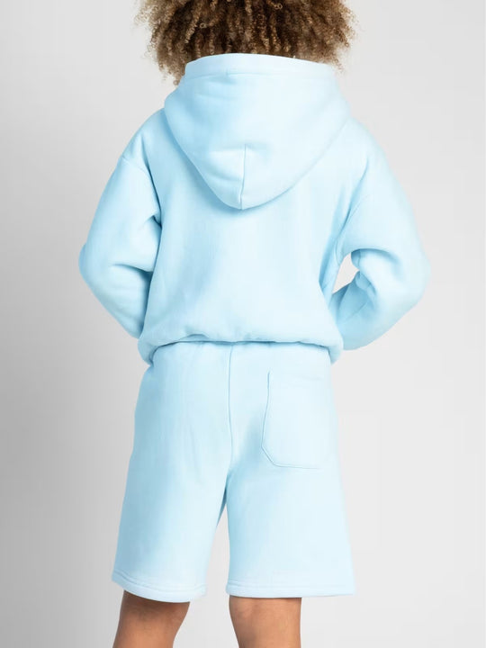 Damen Kapuzensweatshirt und Shorts-Set aus weichem Fleece mit praktischen Taschen R&B