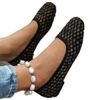 Damen Bequeme Ballerinas mit trendigem Wabenmuster und elastischem Einstieg R&B