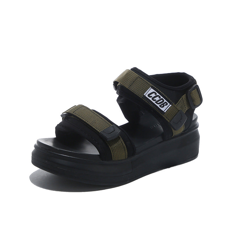Damen Sportliche Plattformsandalen mit verstellbaren Riemen und rutschfester Sohle EB