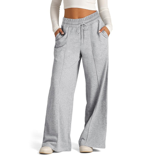 Damen Weit geschnittene Freizeithose mit elastischem Bund und praktischen Eingrifftaschen R&B