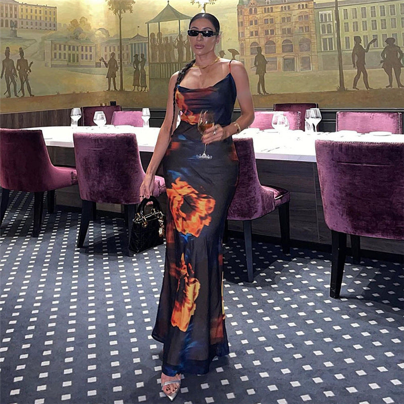 Damen Kleid mit transparentem Design und floralem Druck R&B