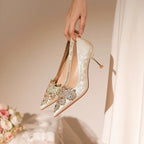 Damen Glamouröse High Heels mit funkelnden Strass-Applikationen R&B
