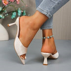 Damen elegante High Heel Pantoletten R&B