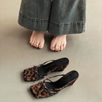 Damen Wedge-Sandalen mit animalischem Print und modischem Riemendesign R&B