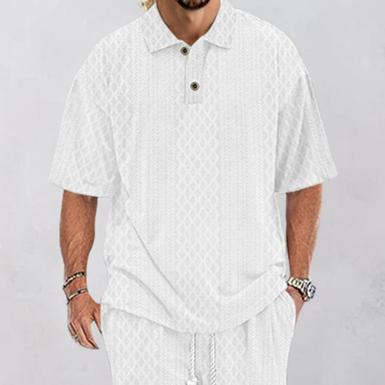 Herren Polohemd mit strukturiertem Design und bequemer Passform R&B
