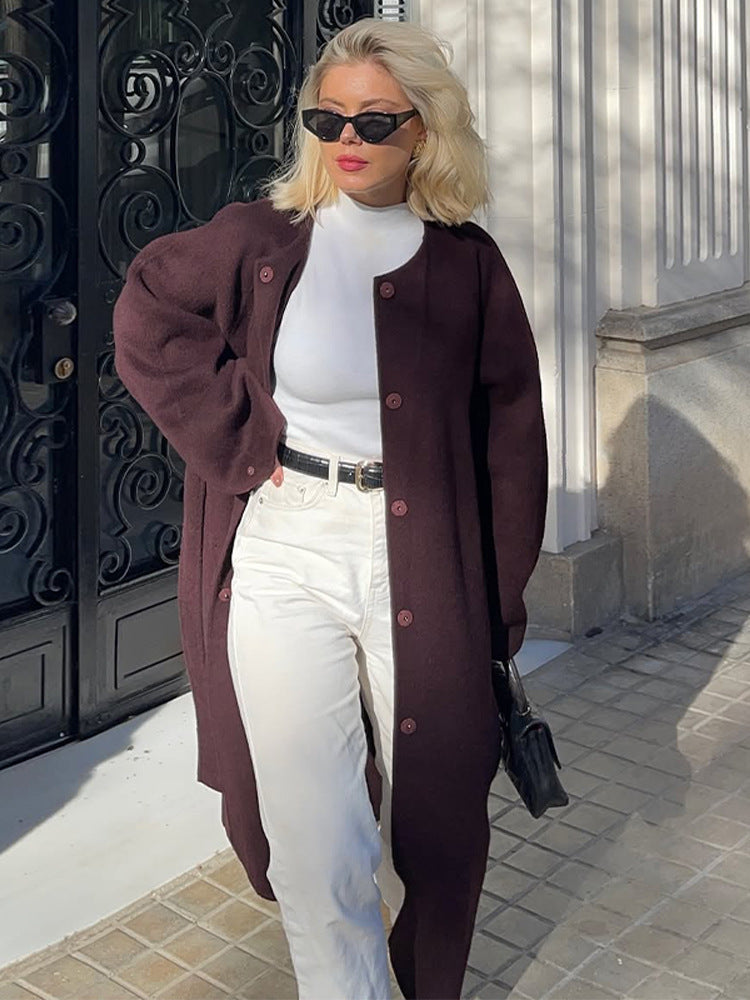 Damen Oversized Cardigan mit Knopfdetails R&B