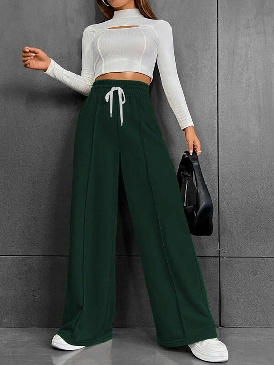 Damen weite Freizeit-Hose mit elastischem Bund und seitlichen Taschen R&B