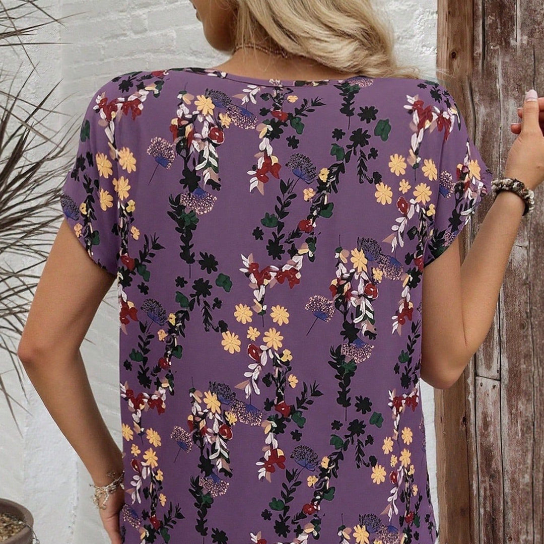 Damen Chiffonbluse mit floralen Mustern und weitem Schnitt R&B
