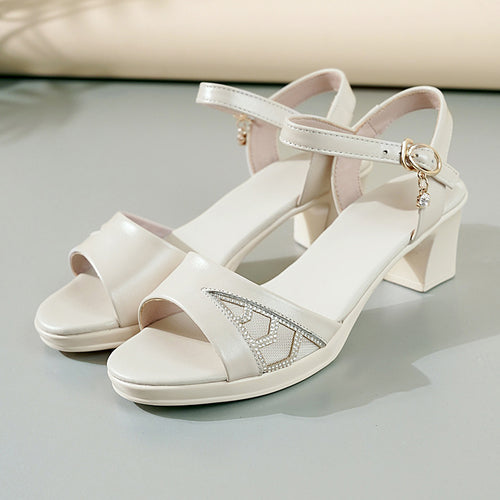 Damen Sandalen mit modischem Riemen und elegantem Absatz Heidi-Mode