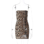 Damen Glamouröses Minikleid im Leopardenmuster mit Glitzereffekten R&B