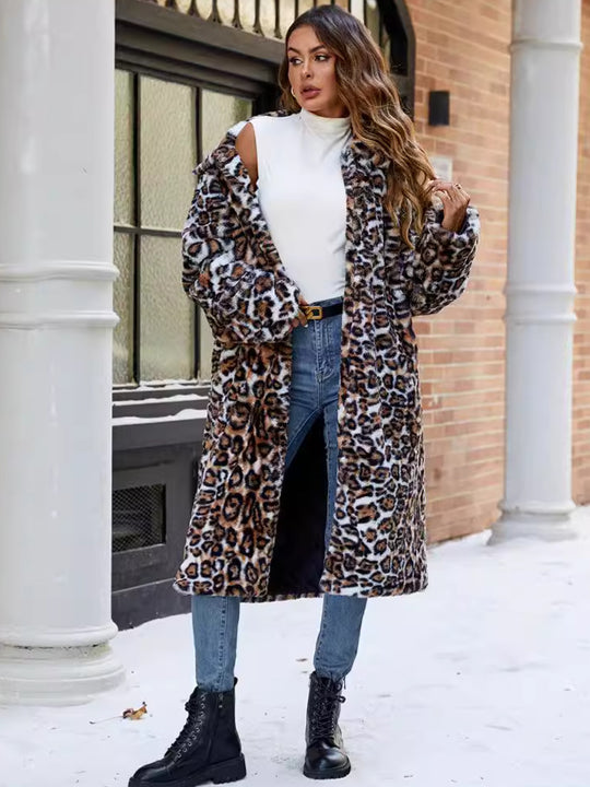 Damen Elegante und stilvolle Kunstpelzmantel R&B