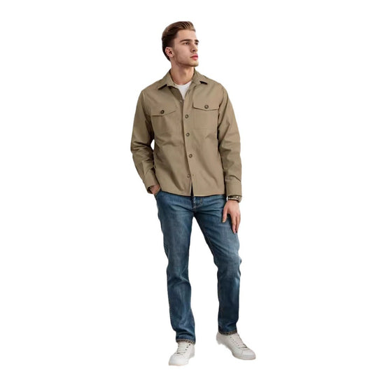 Herren lässige Utility-Jacke mit praktischen Klappentaschen und modernem Schnitt R&B