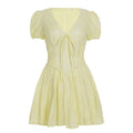 Damen Kurzärmeliges Sommerkleid mit raffinierten Rüschendetails und BindR&Band R&B