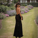 Damen Elegantes Langarmkleid mit asymmetrischer Drapierung R&B