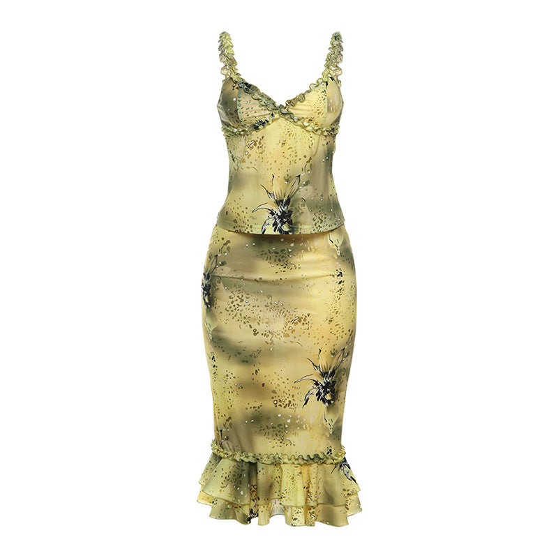 Damen elegantes Midi-Kleid mit Raffungen und floraler Spitze R&B