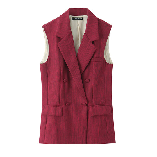 Damen Zweiteiliges Anzug-Outfit mit ärmelloser Weste und locker sitzenden Hose R&B