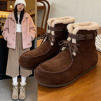 Damen Bequeme Winterstiefel mit kuscheligem Innenfutter und modischer Schnalle R&B