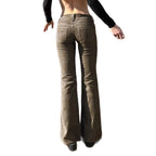 Damen Bootcut-Jeans mit hohem Bund und modischer Stickerei R&B