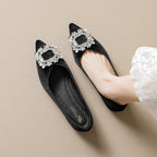 Damen elegante Ballerinas mit strassbesetztem Detail