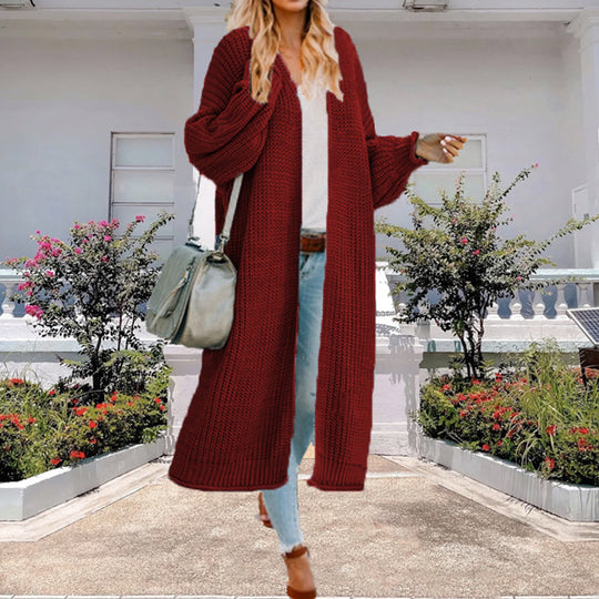 Damen Großer Strickmantel mit weitem Schnitt und tiefen Taschen R&B