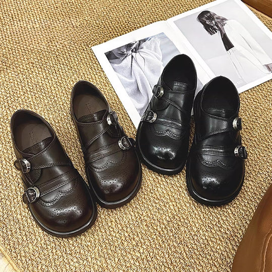 Damen Elegante Schnürschuhe mit doppeltem Riemen und feiner Perforation R&B