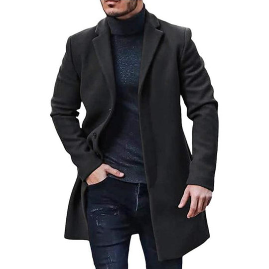 Herren eleganter Langmantel mit modernem Schnitt und praktischen Taschen R&B 1757081343