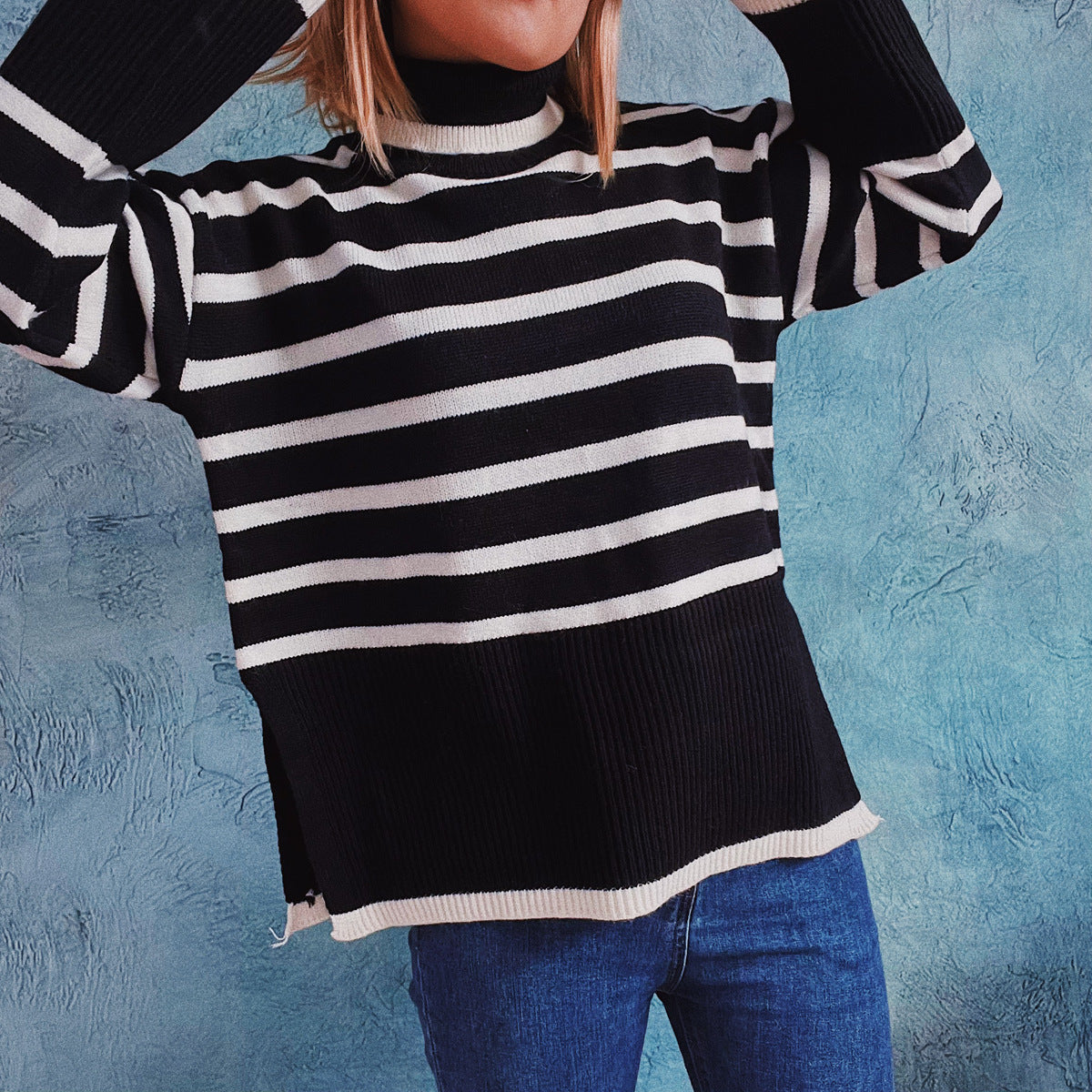 R&B | Gestreifter Strickpullover für Herbst & Winter