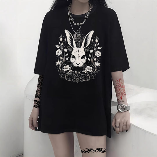 Damen Oversized T-Shirt mit dekorativem Schleifenmotiv R&B
