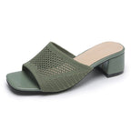 Damen Mules mit atmungsaktivem Netzdesign und bequemer Blockabsatzsohle R&B
