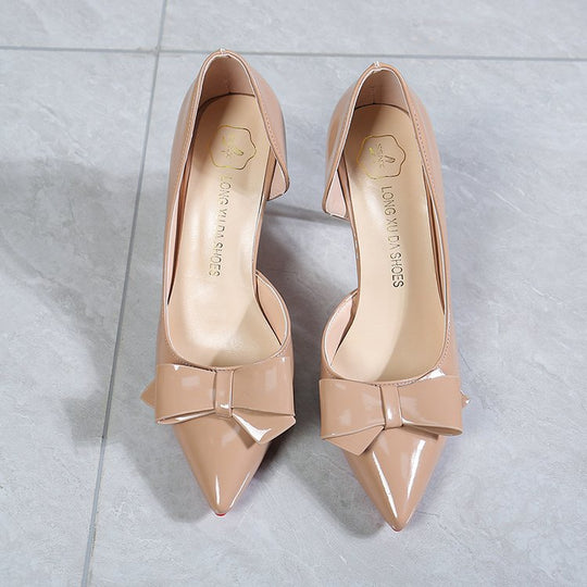 Damen elegante Pumps mit zierlichem Schleifenakzent R&B