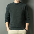Herren Strukturierter Pullover mit Rundhalsausschnitt und hochwertiger Stricktextur R&B