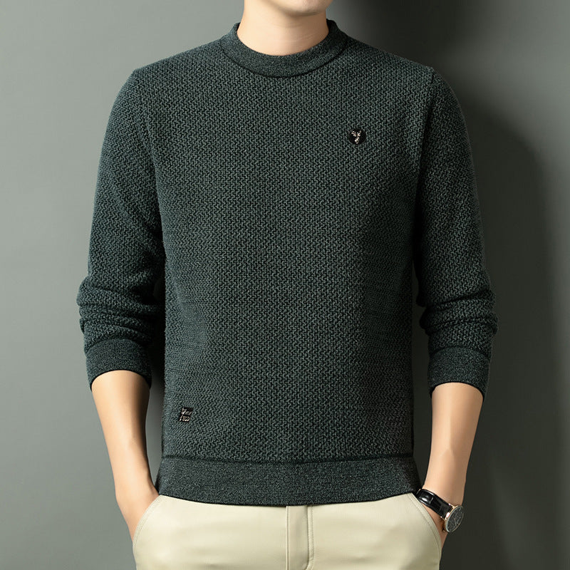 Herren Strukturierter Pullover mit Rundhalsausschnitt und hochwertiger Stricktextur R&B